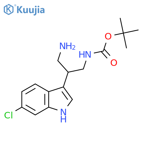 tert-butyl N-3-amino-2-(6-chloro-1H-indol-3-yl)propylcarbamate structure