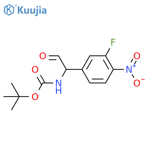 tert-butyl N-1-(3-fluoro-4-nitrophenyl)-2-oxoethylcarbamate structure