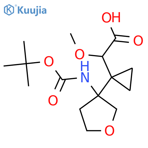 2-1-(3-{(tert-butoxy)carbonylamino}oxolan-3-yl)cyclopropyl-2-methoxyacetic acid structure