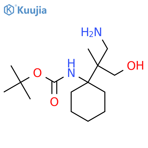 tert-butyl N-1-(1-amino-3-hydroxy-2-methylpropan-2-yl)cyclohexylcarbamate structure