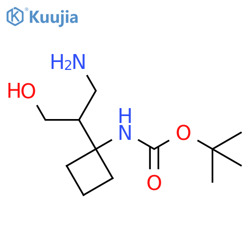 tert-butyl N-1-(1-amino-3-hydroxypropan-2-yl)cyclobutylcarbamate structure
