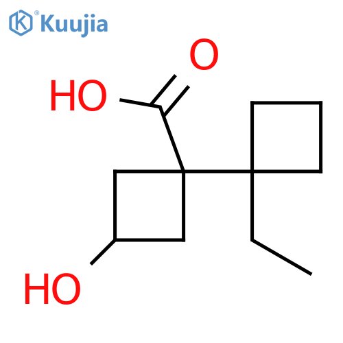 1-(1-ethylcyclobutyl)-3-hydroxycyclobutane-1-carboxylic acid structure