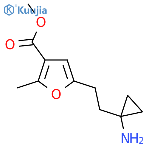 methyl 5-2-(1-aminocyclopropyl)ethyl-2-methylfuran-3-carboxylate structure