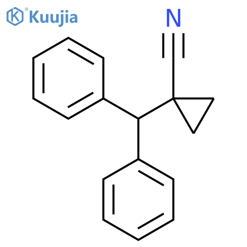 1-(diphenylmethyl)cyclopropane-1-carbonitrile structure