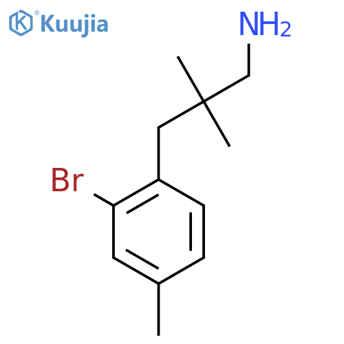 3-(2-bromo-4-methylphenyl)-2,2-dimethylpropan-1-amine structure