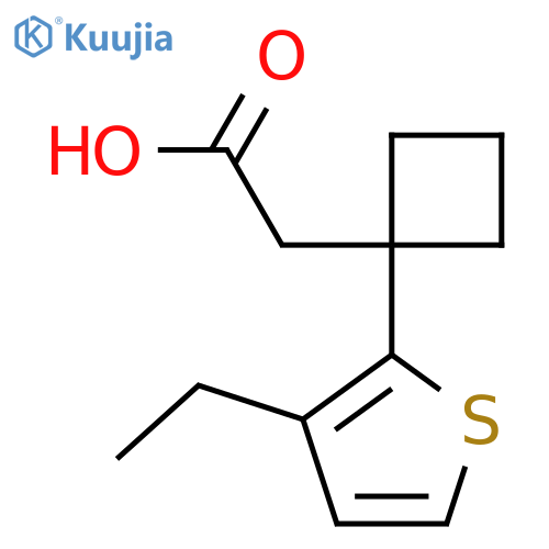 2-1-(3-ethylthiophen-2-yl)cyclobutylacetic acid structure