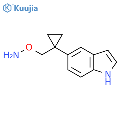 O-{1-(1H-indol-5-yl)cyclopropylmethyl}hydroxylamine structure