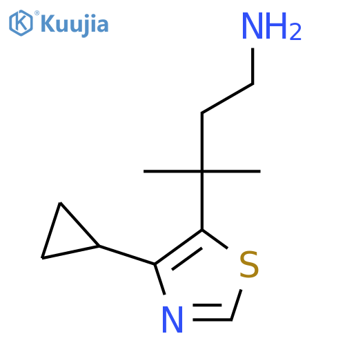 3-(4-cyclopropyl-1,3-thiazol-5-yl)-3-methylbutan-1-amine structure