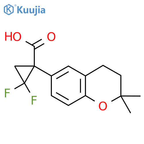 1-(2,2-dimethyl-3,4-dihydro-2H-1-benzopyran-6-yl)-2,2-difluorocyclopropane-1-carboxylic acid structure