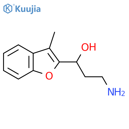 3-amino-1-(3-methyl-1-benzofuran-2-yl)propan-1-ol structure