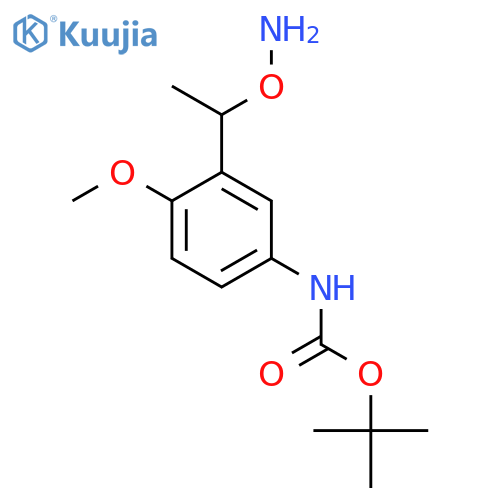 tert-butyl N-{3-1-(aminooxy)ethyl-4-methoxyphenyl}carbamate structure