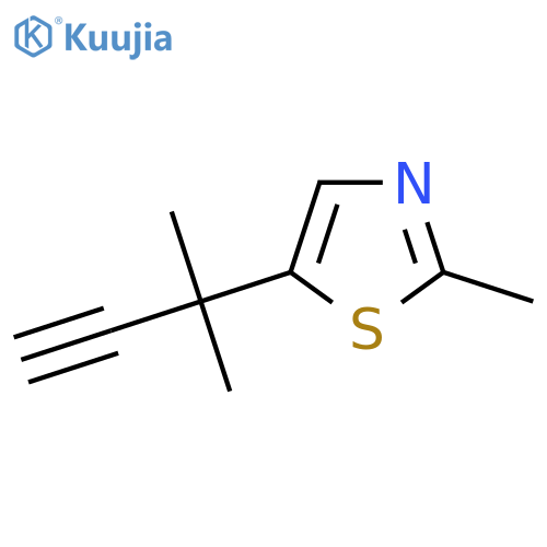 2-methyl-5-(2-methylbut-3-yn-2-yl)-1,3-thiazole structure