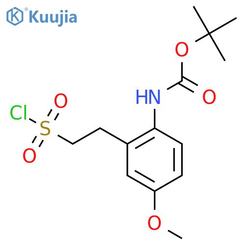 tert-butyl N-{2-2-(chlorosulfonyl)ethyl-4-methoxyphenyl}carbamate structure