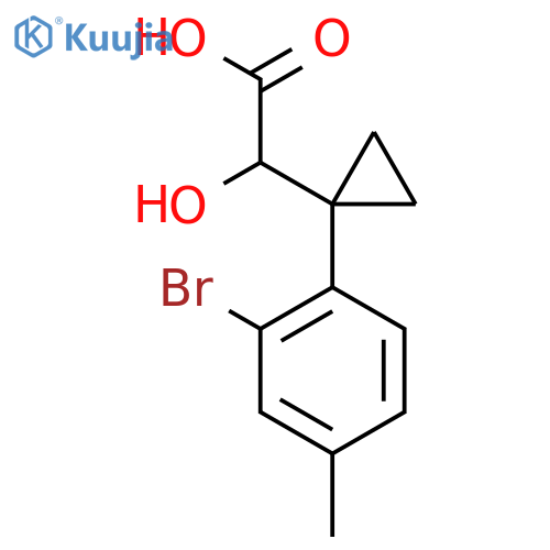 2-1-(2-bromo-4-methylphenyl)cyclopropyl-2-hydroxyacetic acid structure