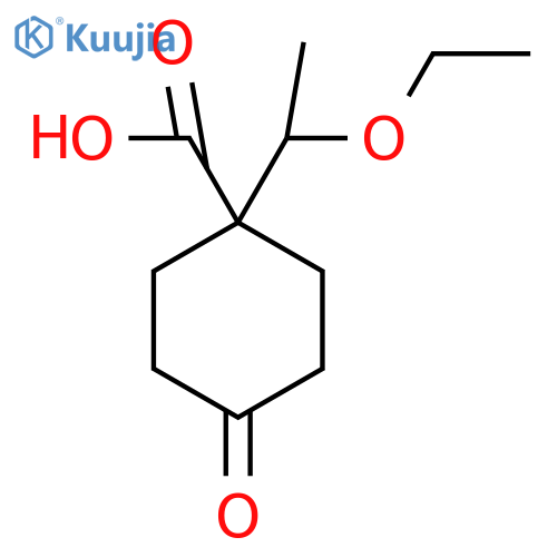 1-(1-ethoxyethyl)-4-oxocyclohexane-1-carboxylic acid structure