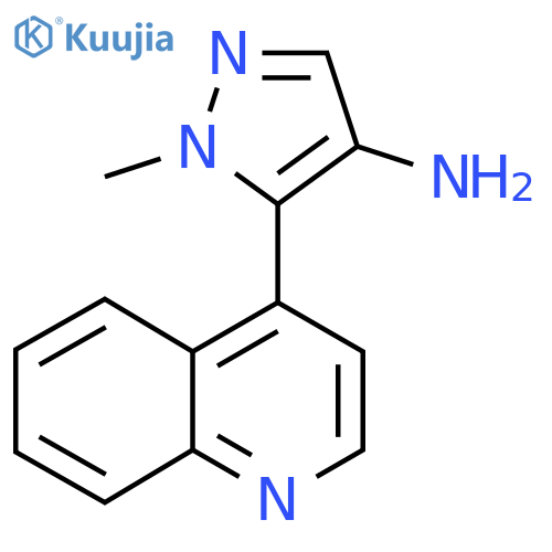 1-methyl-5-(quinolin-4-yl)-1H-pyrazol-4-amine structure