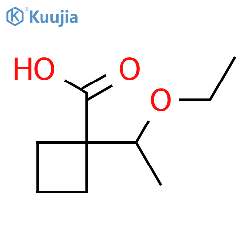 1-(1-ethoxyethyl)cyclobutane-1-carboxylic acid structure