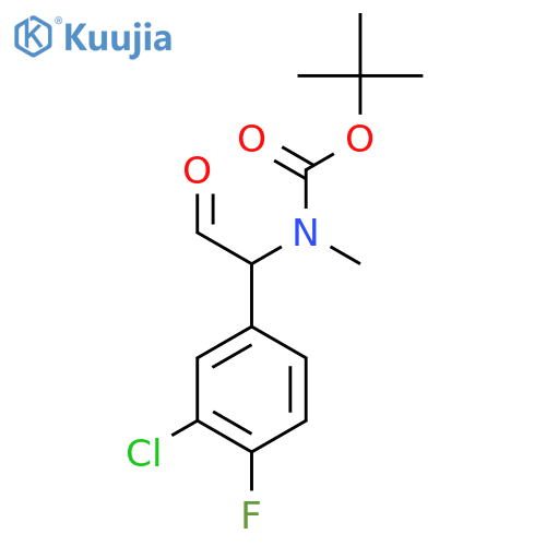 tert-butyl N-1-(3-chloro-4-fluorophenyl)-2-oxoethyl-N-methylcarbamate structure