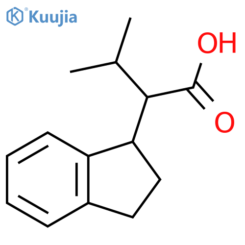 2-(2,3-dihydro-1H-inden-1-yl)-3-methylbutanoic acid structure