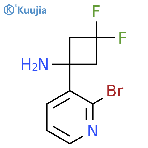 1-(2-bromopyridin-3-yl)-3,3-difluorocyclobutan-1-amine structure