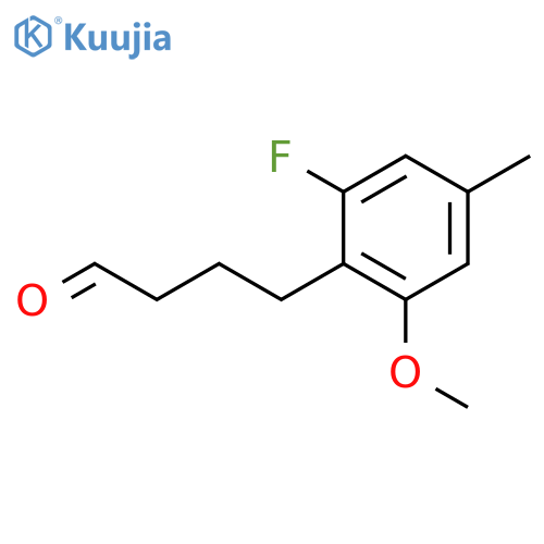 4-(2-fluoro-6-methoxy-4-methylphenyl)butanal structure