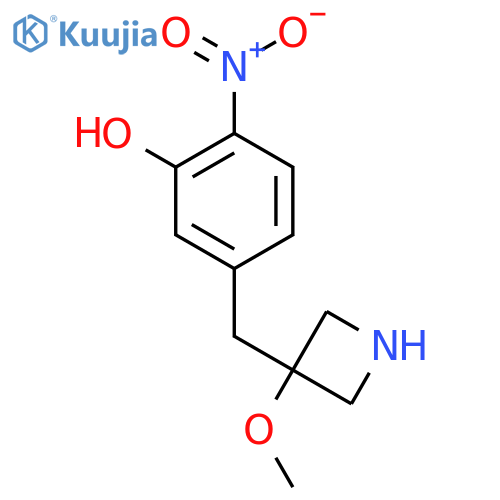 5-(3-methoxyazetidin-3-yl)methyl-2-nitrophenol structure