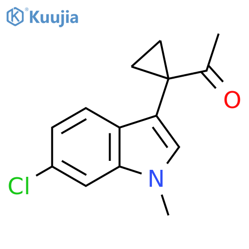 1-1-(6-chloro-1-methyl-1H-indol-3-yl)cyclopropylethan-1-one structure