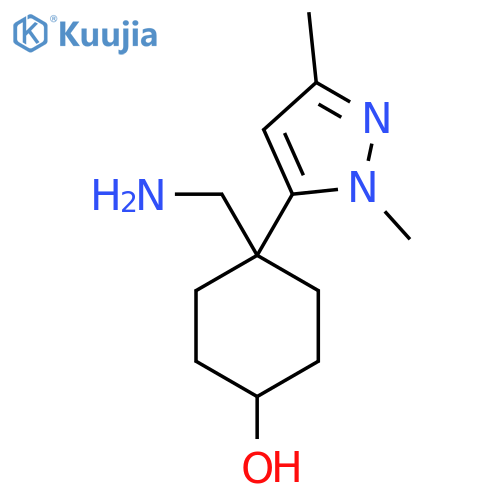 4-(aminomethyl)-4-(1,3-dimethyl-1H-pyrazol-5-yl)cyclohexan-1-ol structure
