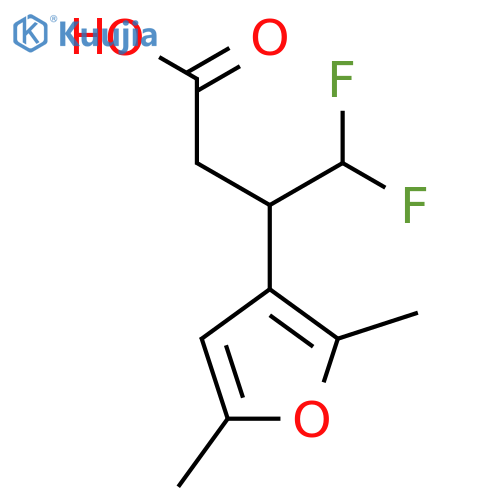 3-(2,5-dimethylfuran-3-yl)-4,4-difluorobutanoic acid structure