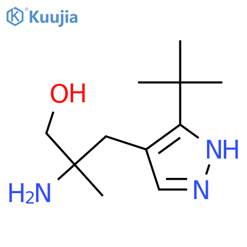 2-amino-3-(3-tert-butyl-1H-pyrazol-4-yl)-2-methylpropan-1-ol structure