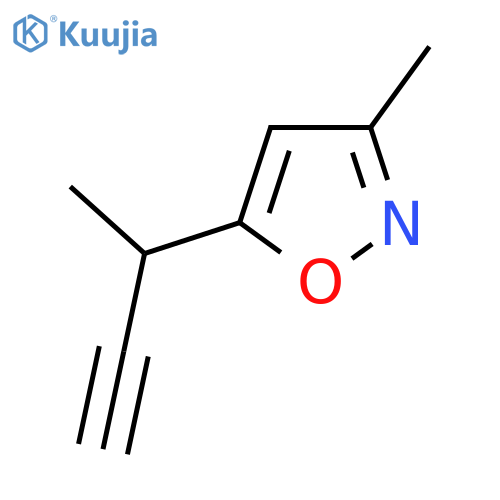 5-(but-3-yn-2-yl)-3-methyl-1,2-oxazole structure