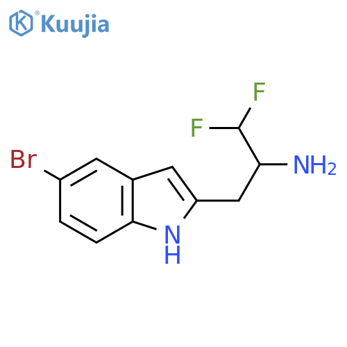 3-(5-bromo-1H-indol-2-yl)-1,1-difluoropropan-2-amine structure