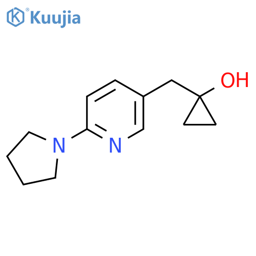 1-{6-(pyrrolidin-1-yl)pyridin-3-ylmethyl}cyclopropan-1-ol structure