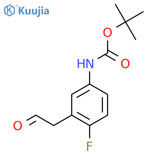 tert-butyl N-4-fluoro-3-(2-oxoethyl)phenylcarbamate structure