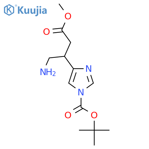 tert-butyl 4-(1-amino-4-methoxy-4-oxobutan-2-yl)-1H-imidazole-1-carboxylate structure