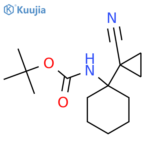 tert-butyl N-1-(1-cyanocyclopropyl)cyclohexylcarbamate structure