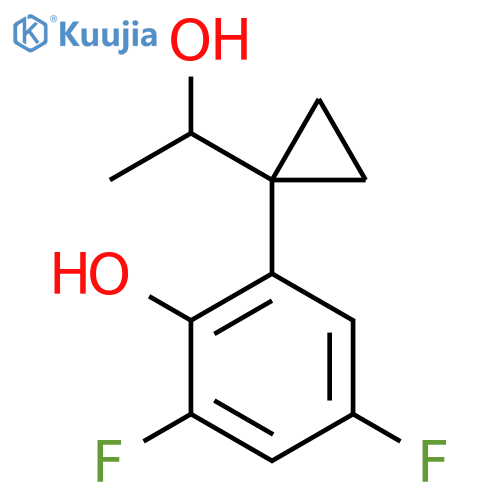 2,4-difluoro-6-1-(1-hydroxyethyl)cyclopropylphenol structure
