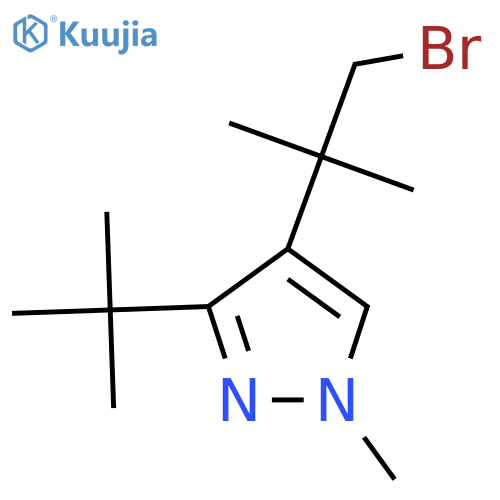 4-(1-bromo-2-methylpropan-2-yl)-3-tert-butyl-1-methyl-1H-pyrazole structure