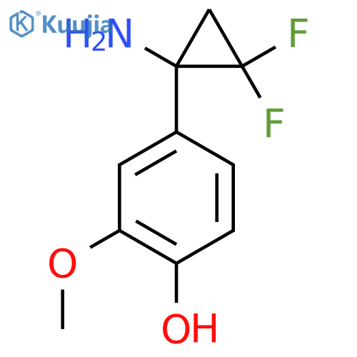 4-(1-amino-2,2-difluorocyclopropyl)-2-methoxyphenol structure