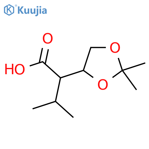 2-(2,2-dimethyl-1,3-dioxolan-4-yl)-3-methylbutanoic acid structure