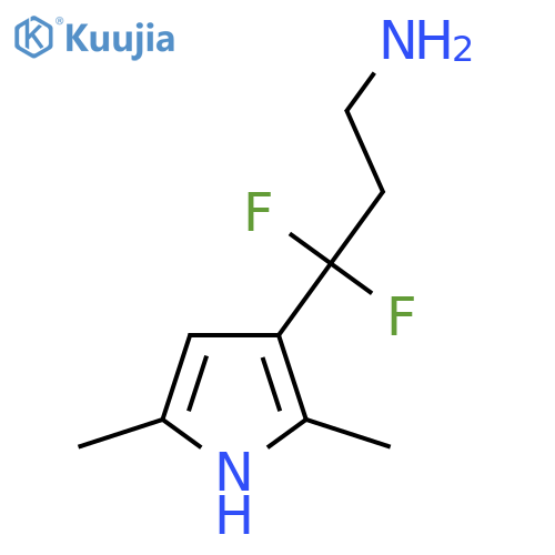 3-(2,5-dimethyl-1H-pyrrol-3-yl)-3,3-difluoropropan-1-amine structure