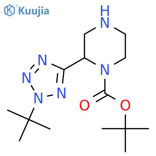tert-butyl 2-(2-tert-butyl-2H-1,2,3,4-tetrazol-5-yl)piperazine-1-carboxylate structure
