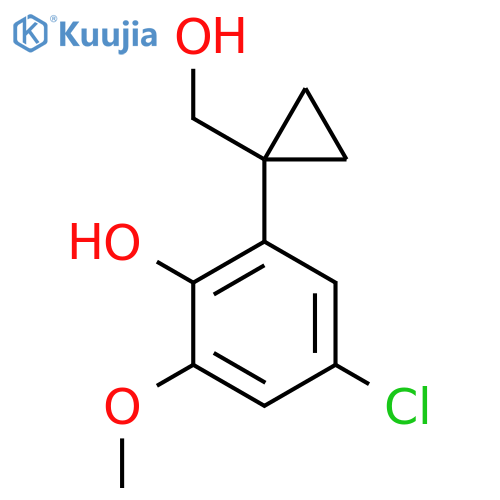4-chloro-2-1-(hydroxymethyl)cyclopropyl-6-methoxyphenol structure