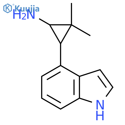 3-(1H-indol-4-yl)-2,2-dimethylcyclopropan-1-amine structure