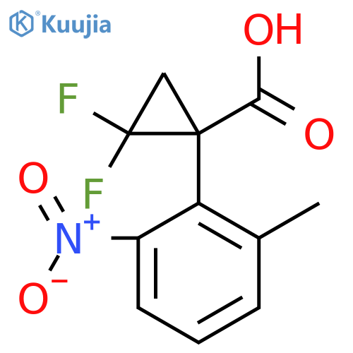 2,2-difluoro-1-(2-methyl-6-nitrophenyl)cyclopropane-1-carboxylic acid structure