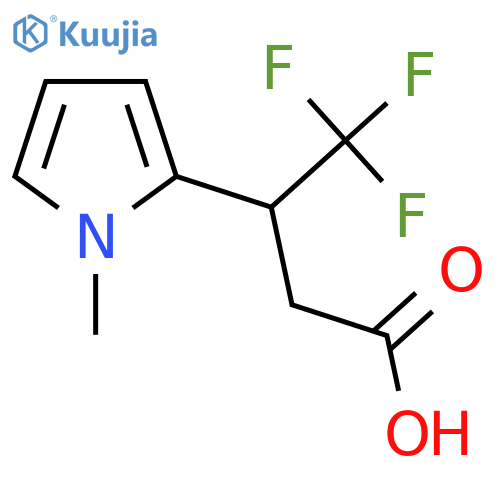 4,4,4-trifluoro-3-(1-methyl-1H-pyrrol-2-yl)butanoic acid structure