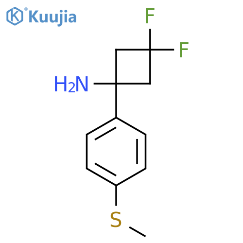 3,3-difluoro-1-4-(methylsulfanyl)phenylcyclobutan-1-amine structure