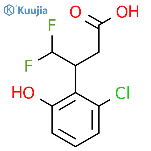 3-(2-chloro-6-hydroxyphenyl)-4,4-difluorobutanoic acid structure