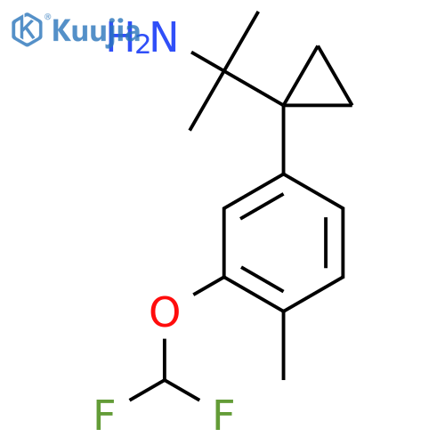 2-{1-3-(difluoromethoxy)-4-methylphenylcyclopropyl}propan-2-amine structure