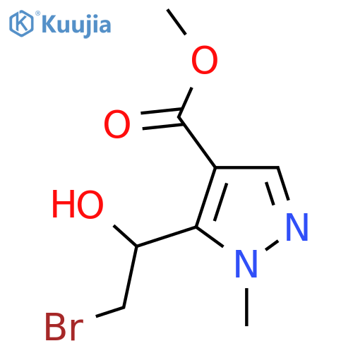 methyl 5-(2-bromo-1-hydroxyethyl)-1-methyl-1H-pyrazole-4-carboxylate structure